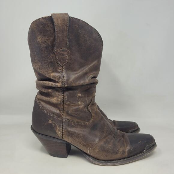 Durango Brown Heeled Boots - Picture 2 of 12